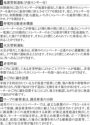 エレベーターの安全システムと設備