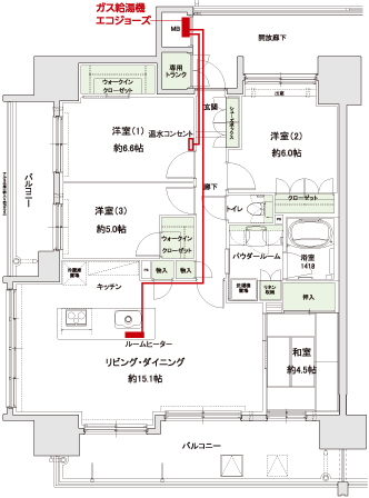 温水ルームヒーターコンセント図面