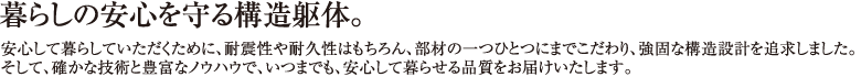 暮らしの安全を守る構造躯体