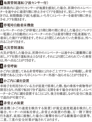 エレベータの安全システムと設備